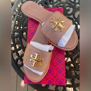 Tory Burch Malva Crystal Everly Sildes. Size 7.5 RARE …